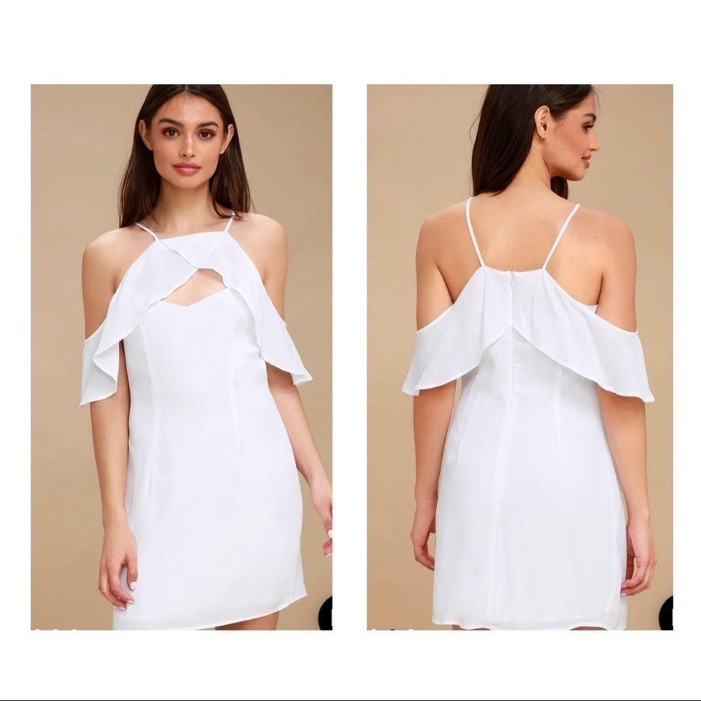 BB Dakota white cold shoulder dress Size 0